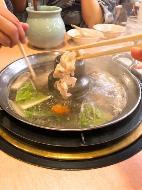 Eating Shabu Shabu